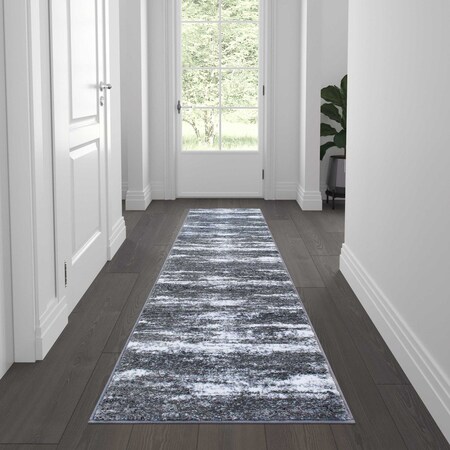 Flash Furniture Purple 2' x 7' Distressed Abstract Area Rug OKR-RG1100-27-PU-GG